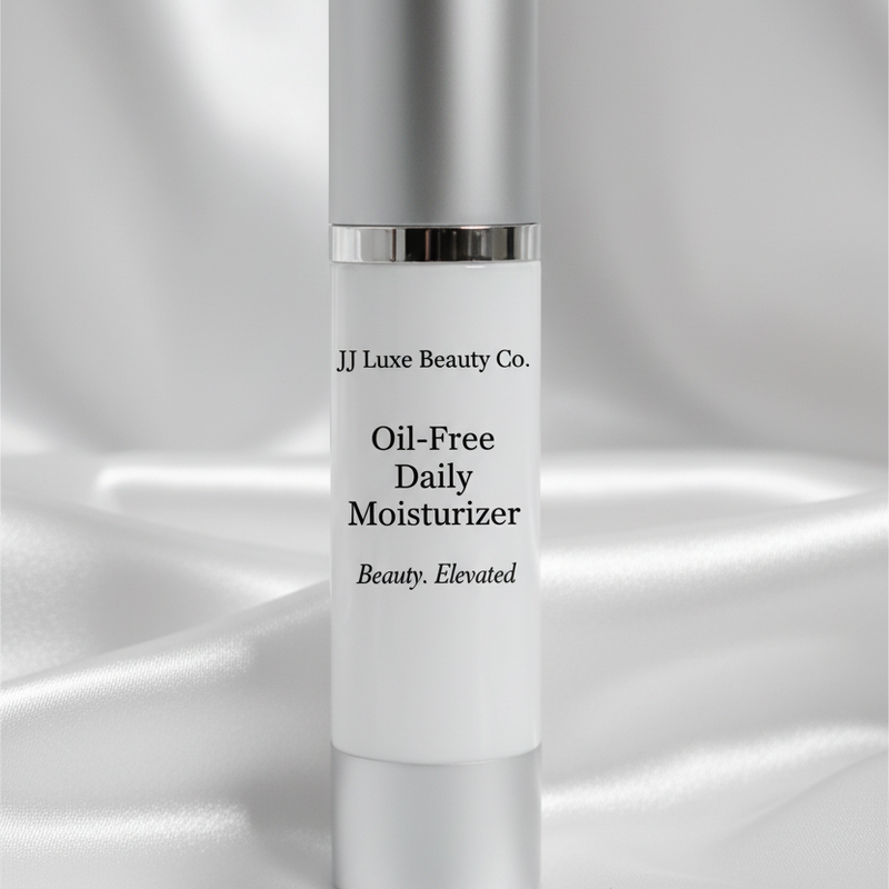 JJ Luxe Beauty Co. - Black Text Satin Background