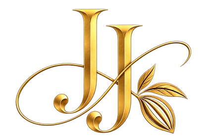 JJ Luxe Chocolatier gold cocoa leaf monogram