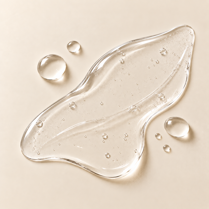 JJ Luxe Beauty Co. Specialty Gel Cleanser clear lightweight gel texture swatch